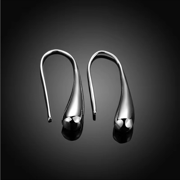 Sterling Silver Water Drop Earrings - Picture 3 of 6